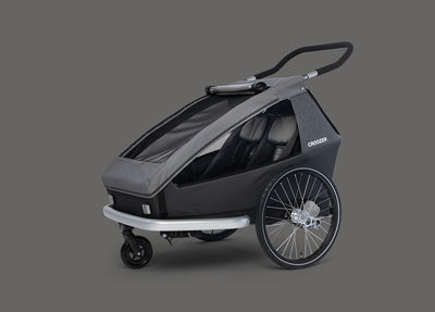 Croozer Kid Keeke 2 in mountain grey configured as buggy