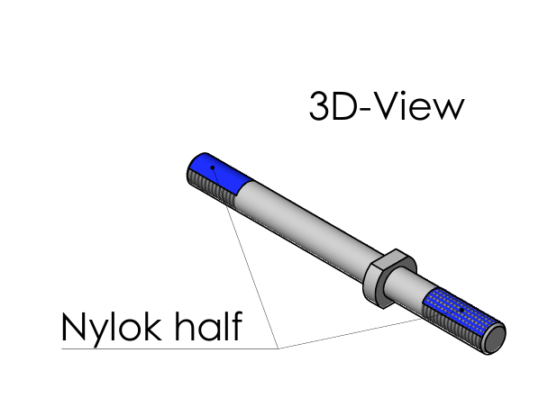 Threaded Bolt M6 - Nylok