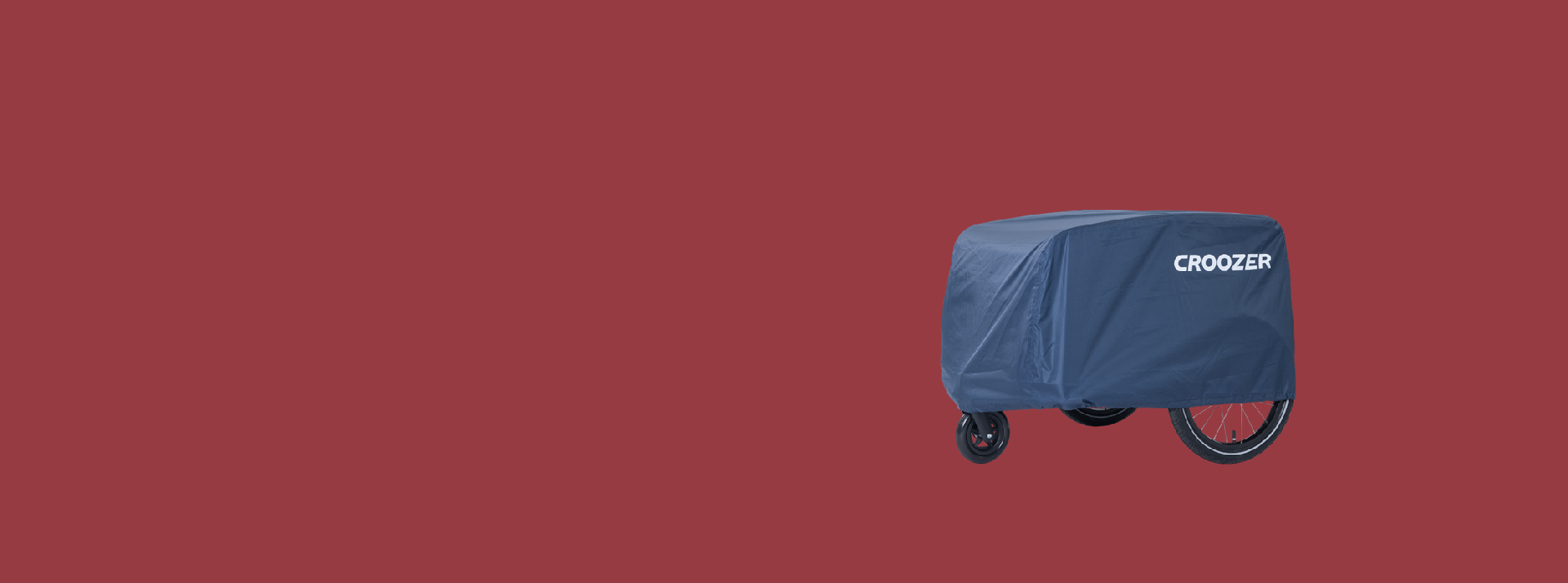 Croozer bike trailer storage cover in navy blue - waterproof protection for bicycle trailers