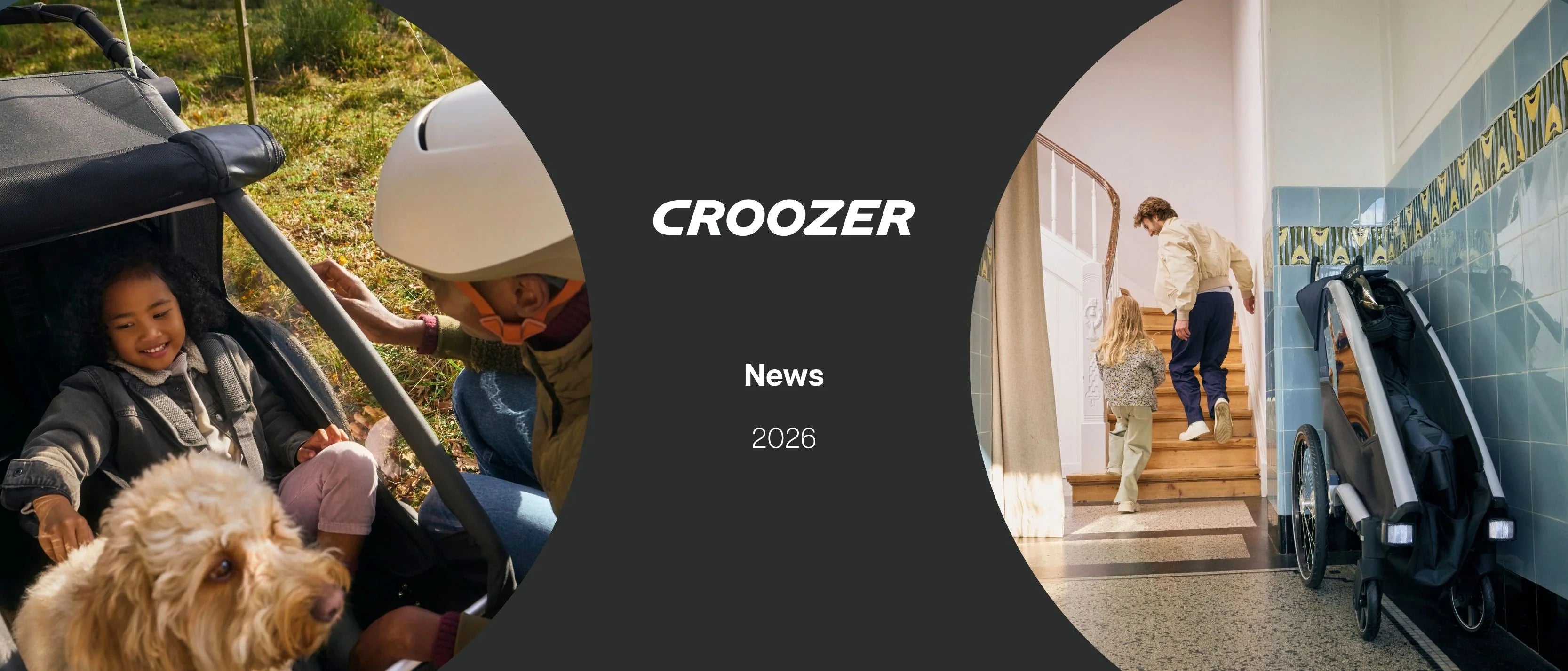 Banner zeigt seitlich Yunna und Lykke. Mittig steht: Croozer News 2026.