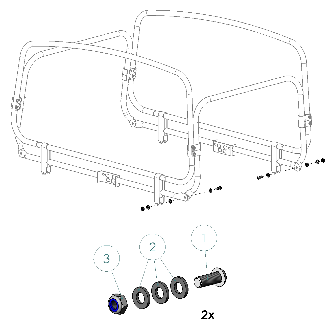 Fastener set for Cargo (2x)