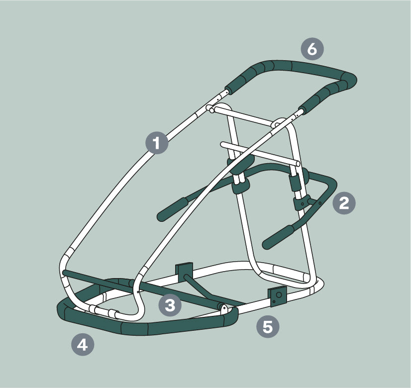 Illustration of Dog trailer frame