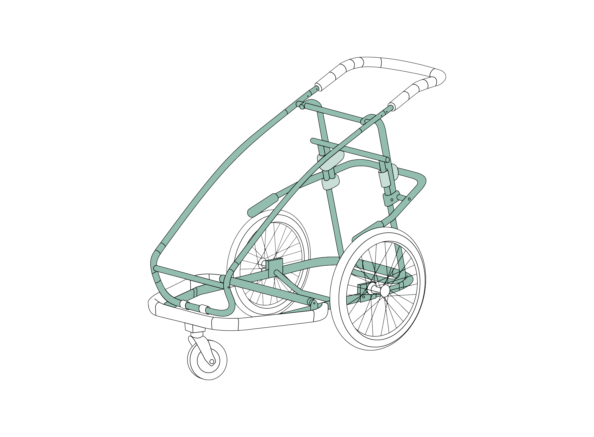 Illustration of the Croozer Kid frame