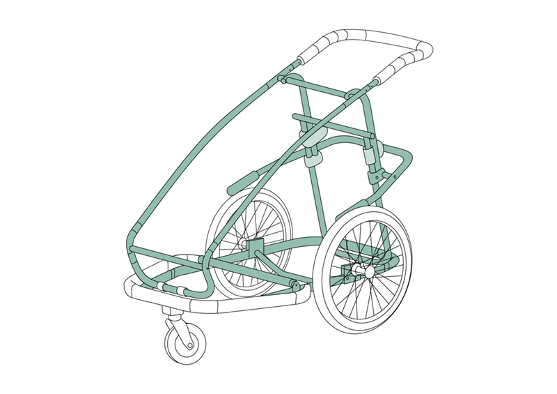 Illustration of the Croozer Kid frame