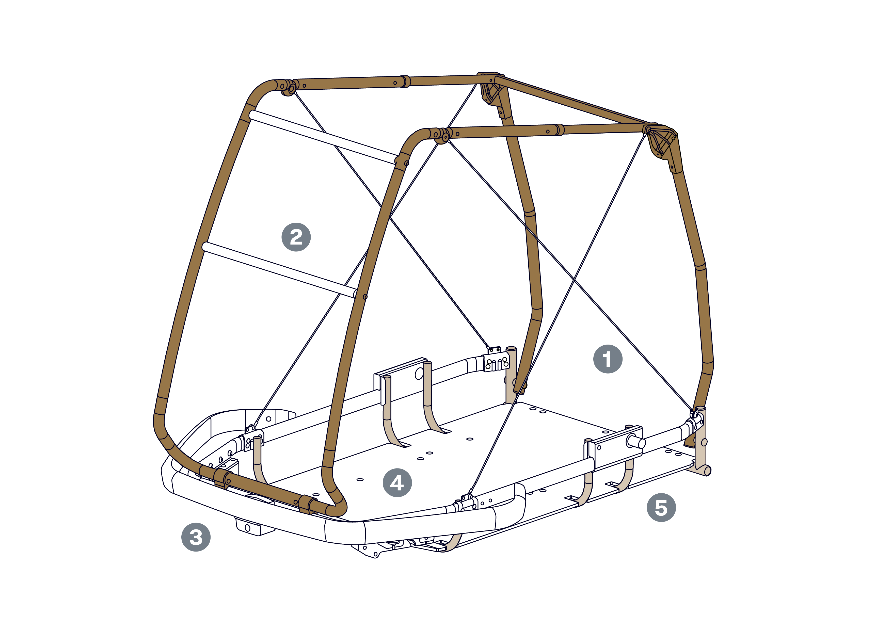 Detailed illustration of the Croozer Dog frame