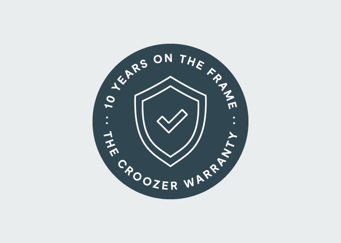 Croozer icon for up to 10 years warranty on the bike trailer frame