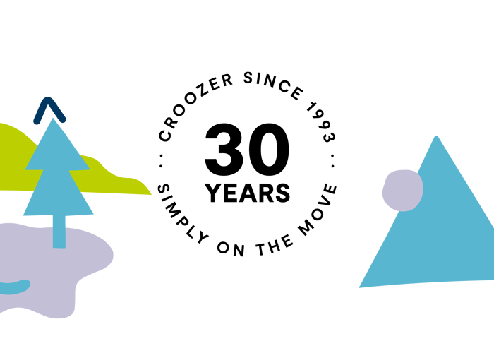 Croozer 30 years anniversary logo - simply on the move