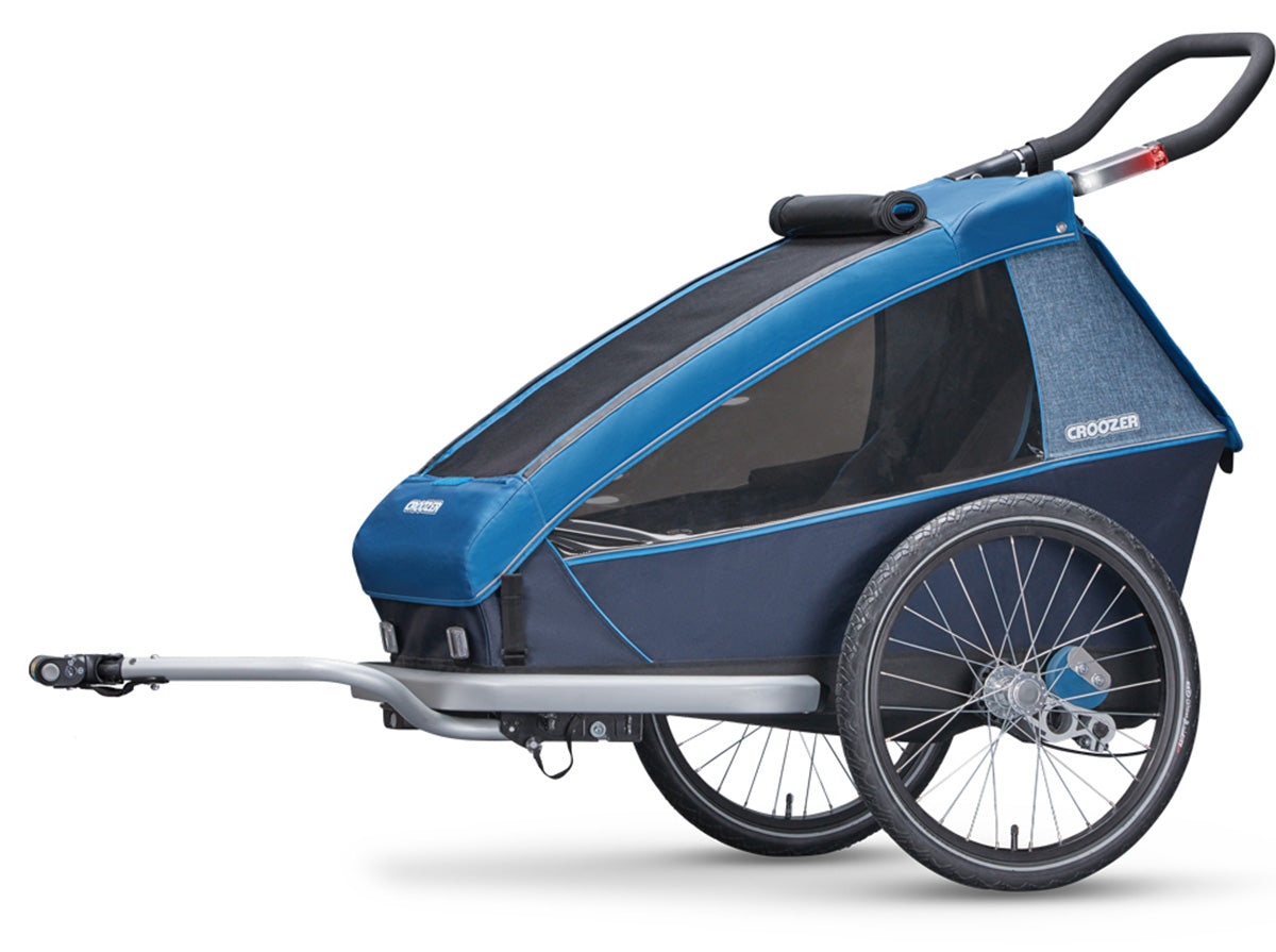 Croozer Kid Plus in Ocean Blue - side view