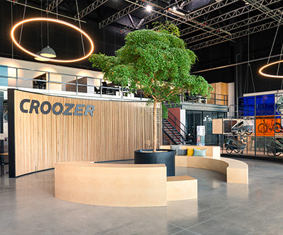 Croozer headquarters in Hürth Germany - entry hall of the modern and sustainable open office
