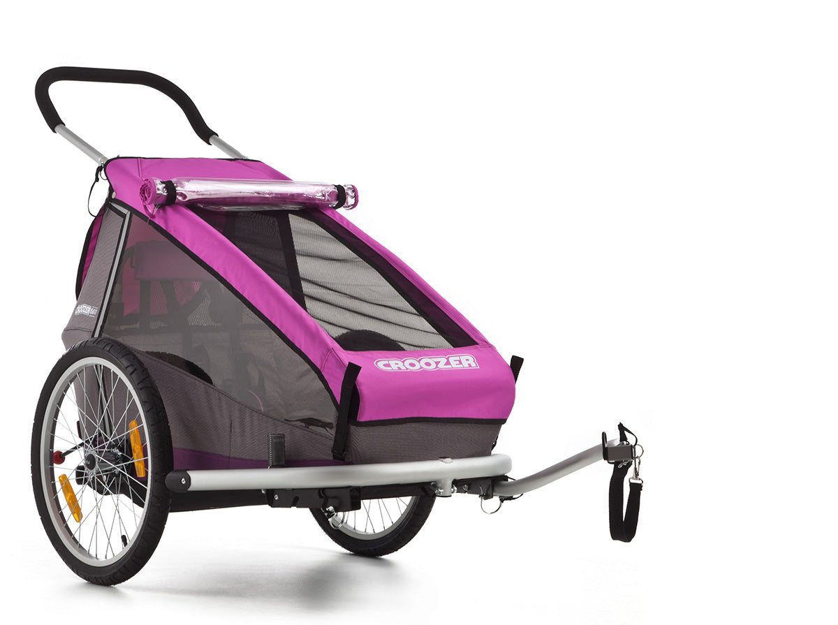 Croozer Kid for 1 bike trailer in pink - side view