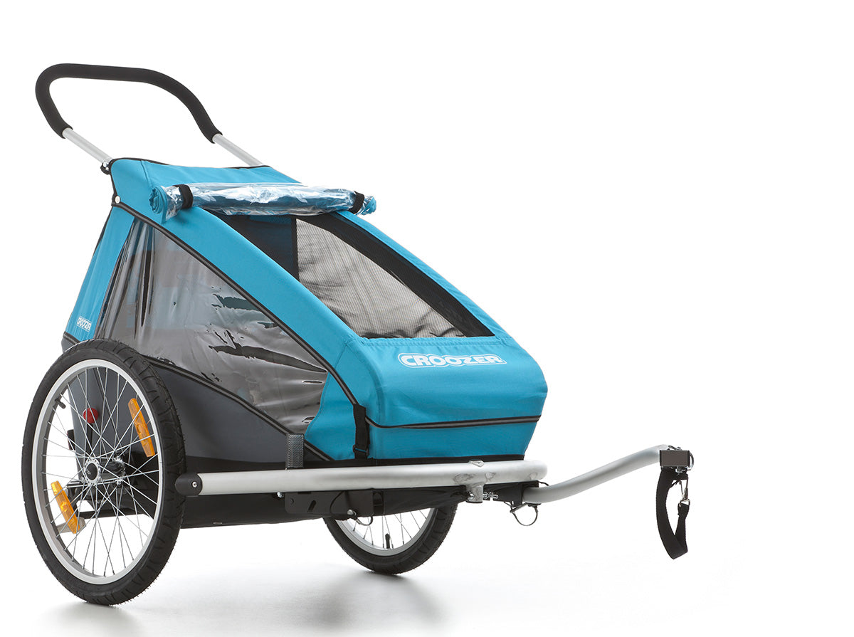 Croozer Kid for 1 bike trailer in ice blue - side view