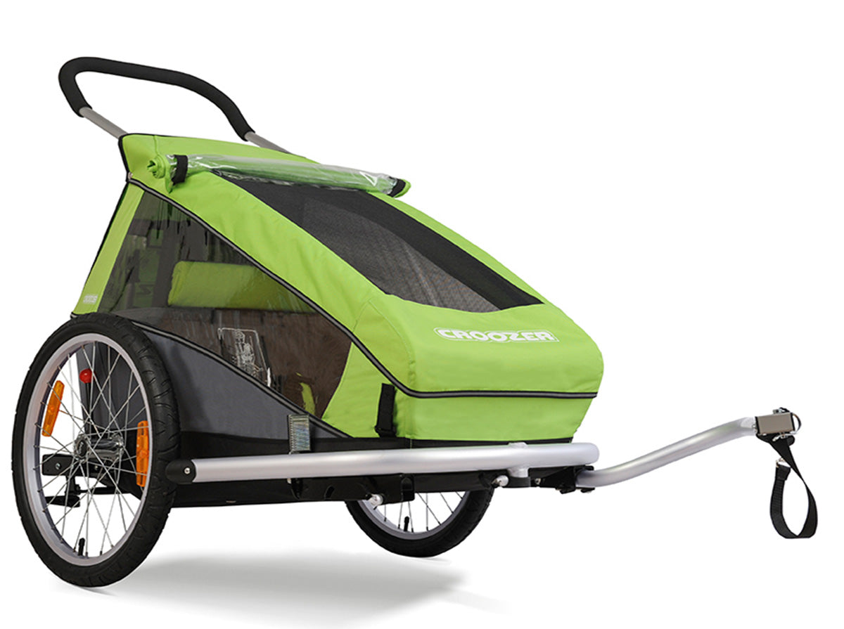 Croozer Kid for 1 bike trailer in meadow green - side view