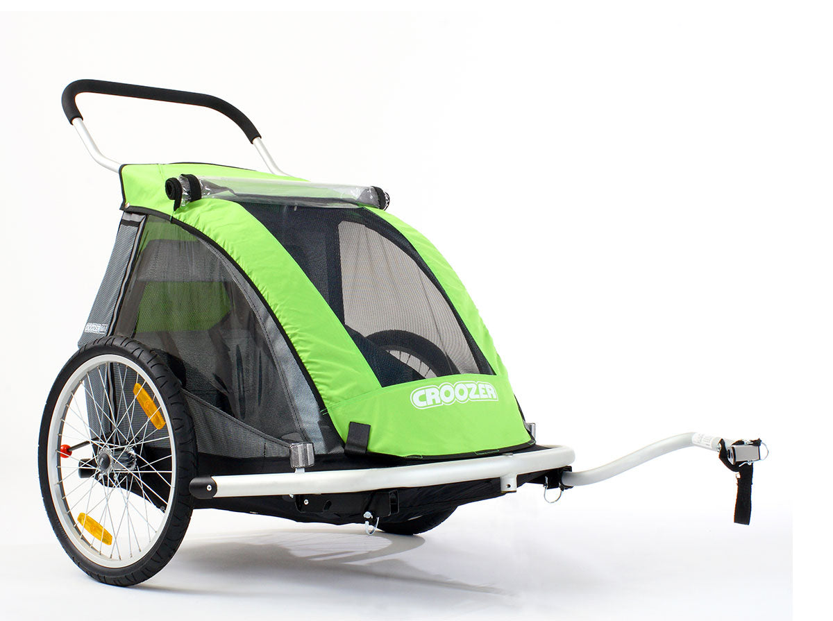 Croozer Kid for 2 bike trailer in peppermint green - side view