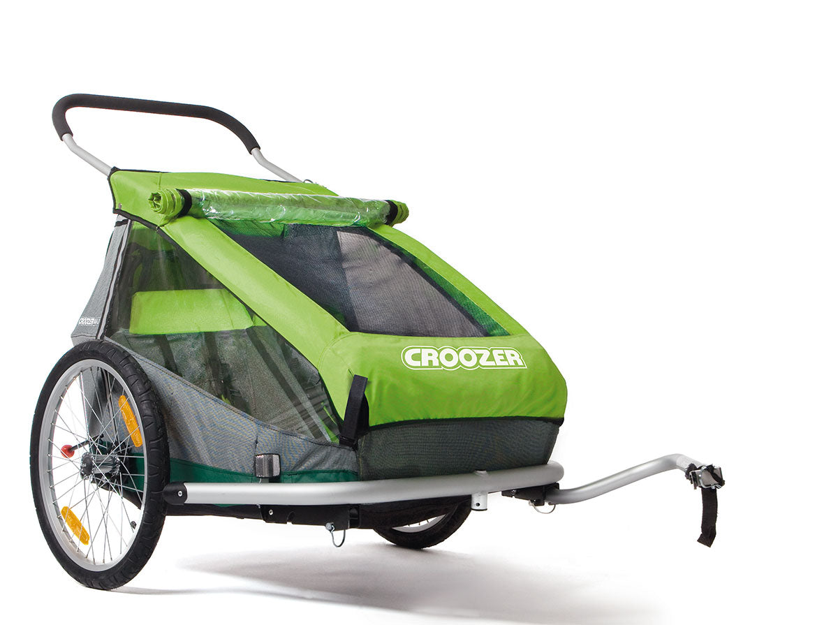 Croozer Kid for 2 bike trailer in peppermint green - side view