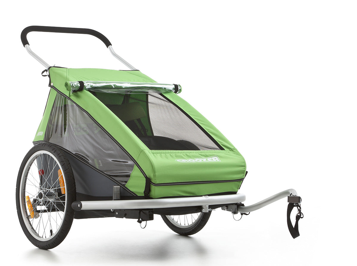 Croozer Kid for 2 bike trailer in peppermint green - side view