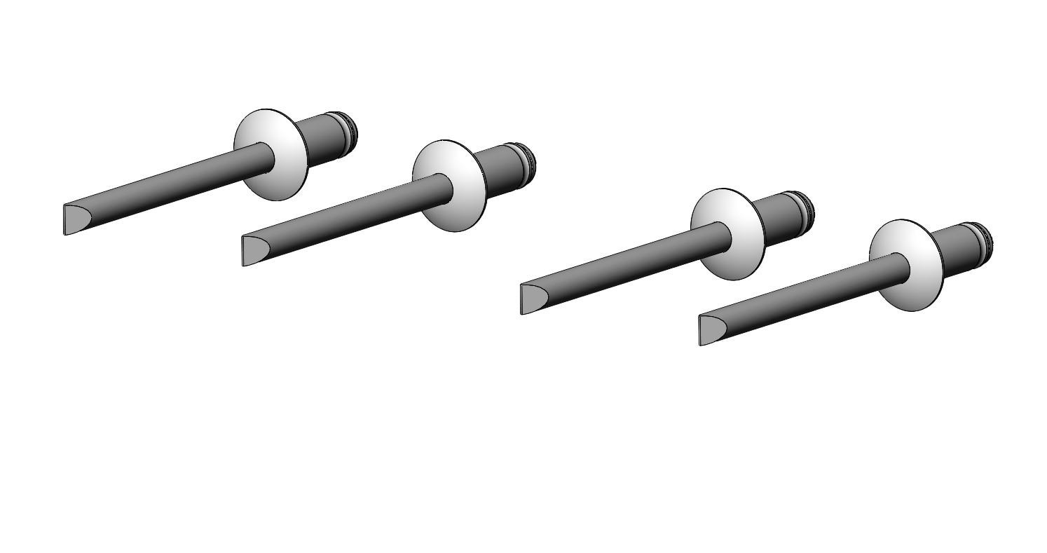 Pop rivet set for frame