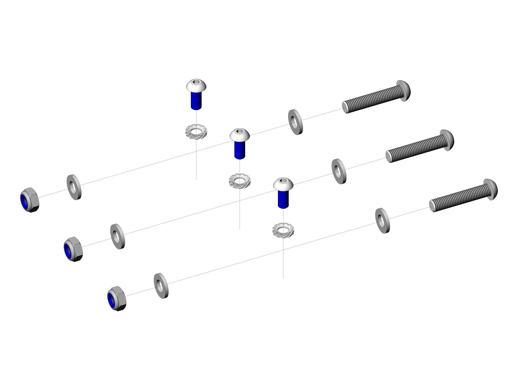 Fastener set for bracket