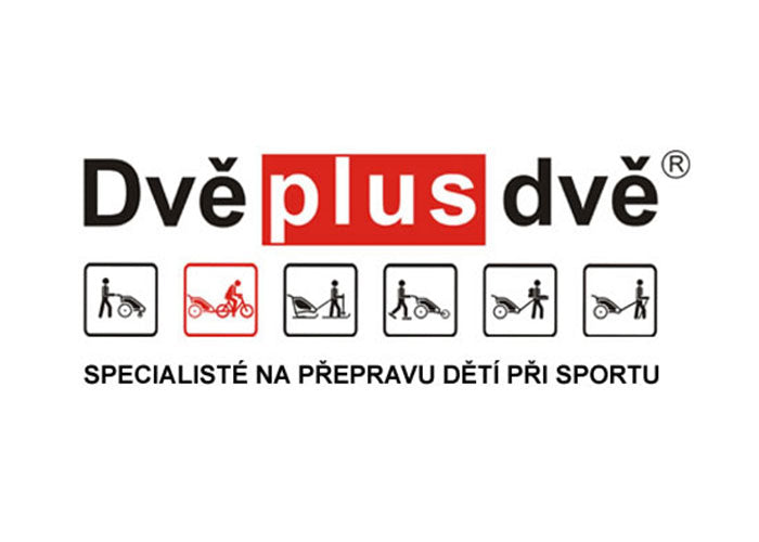 Czech Dvě plus dvě logo "specialisté na přepravu dětí při sportu"