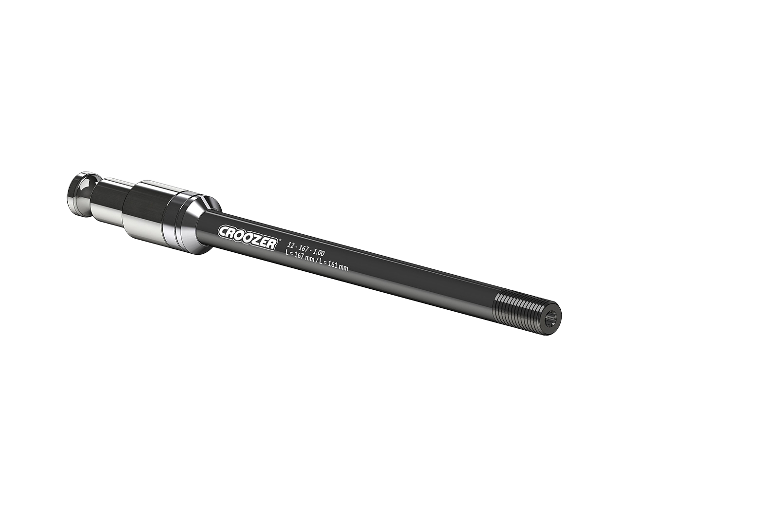 kupplung fahrradanhänger croozer Steckachs-Kupplung M12 für Achslänge 161 oder 167 mm mit 1.00 mm Gewindesteigung, mit Sockel XL
