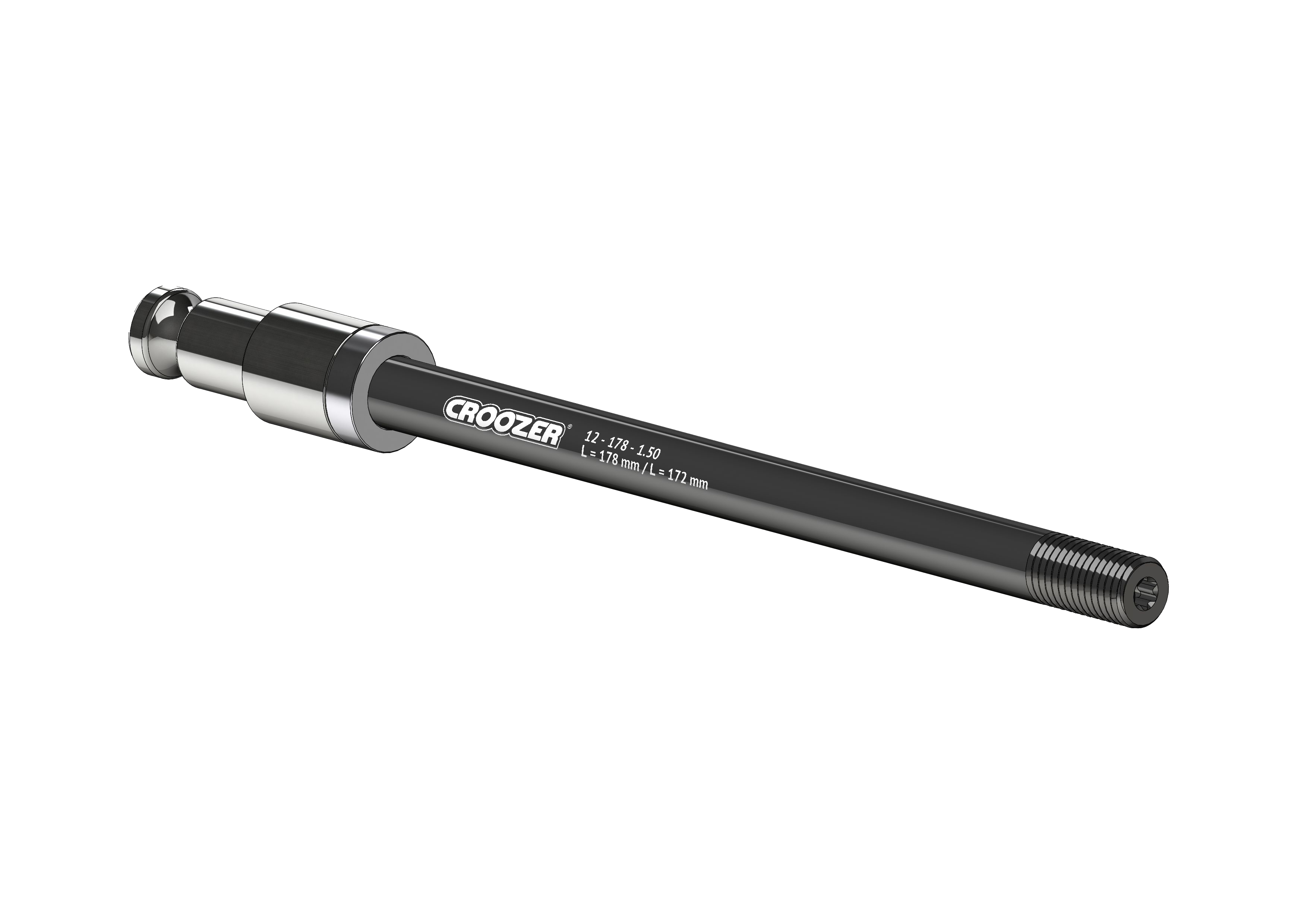 Thru Axle Hitch M12 for axle length 172 or 178 mm with 1.50 mm thread pitch, with socket XL