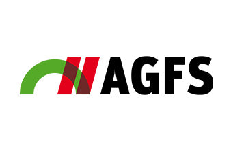 AGFS logo with green arc red and black letters