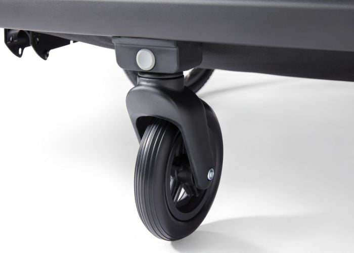 Yuuna modular trailer buggy wheel showing Click&Crooz attachment system