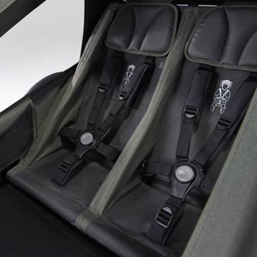 Ellma Croozer Kinderanhänger Climatex Kindersitze und 5-Punkt-Sicherheitsgurt 