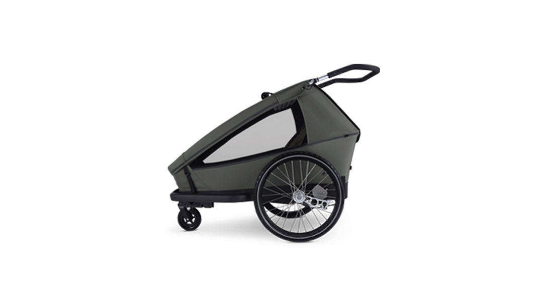 Ellma Croozer Kinderanhänger zwei Stufen verstellbarer Schiebebügel GIF