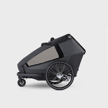 Yuunam Fahrradanhänger Möglichkeiten der Griffpositionen GIF auf weißem Hintergrund